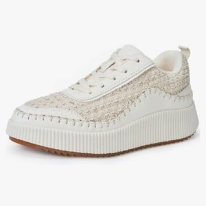 Cream and White Moccasin-Inspired Sneaker New Size 8.5